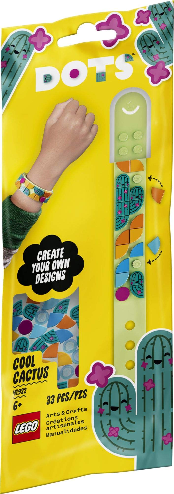 LEGO DOTS Cool Cactus Bracelet 41922 DIY Craft and Bracelet Making Kit; A Cool Design Playset That Encourages Children to Explore Self-Expression