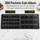Aptbyte Coin Collection Album Book - 300 Pockets for 20-38mm Coins, Holds US Quarters, Silver Eagles, World Coins | Artificial Leather Cover