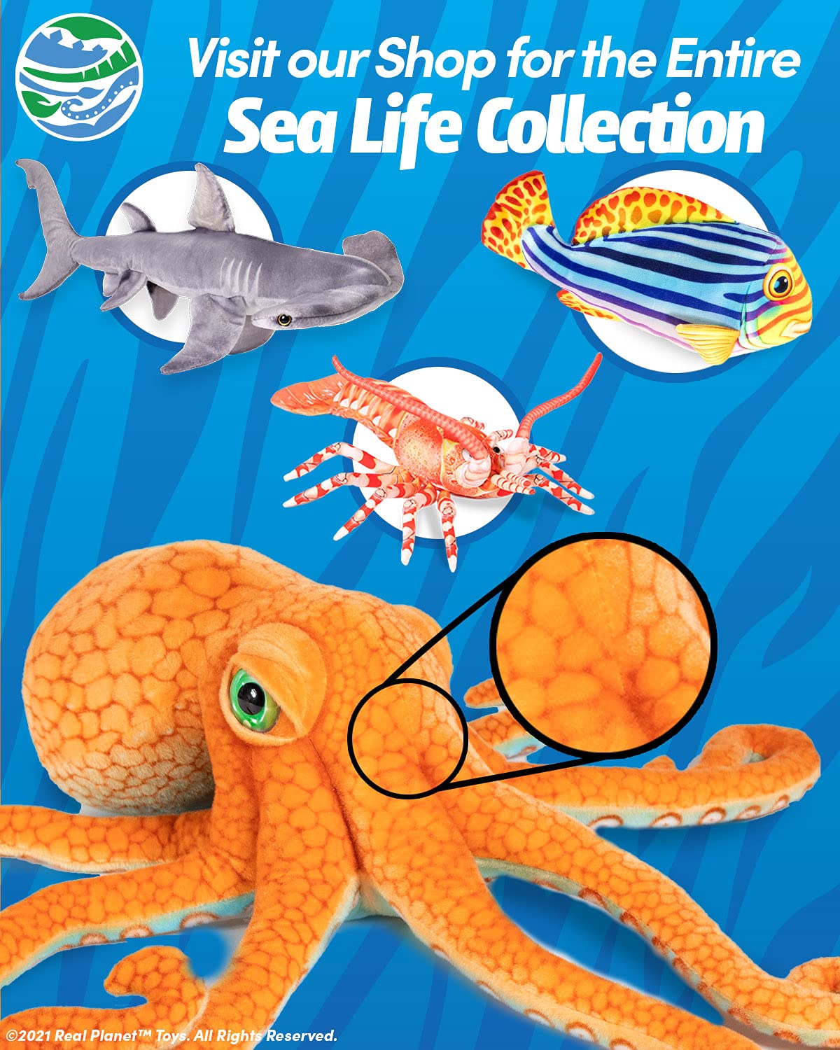 Real Planet Sea Life Plush - Soft Stuffed Animal Gift for Kids All Ages, Sea Ocean Fishing Plushie, Fun Christmas Birthday Gifts (Brown Lion Fish
