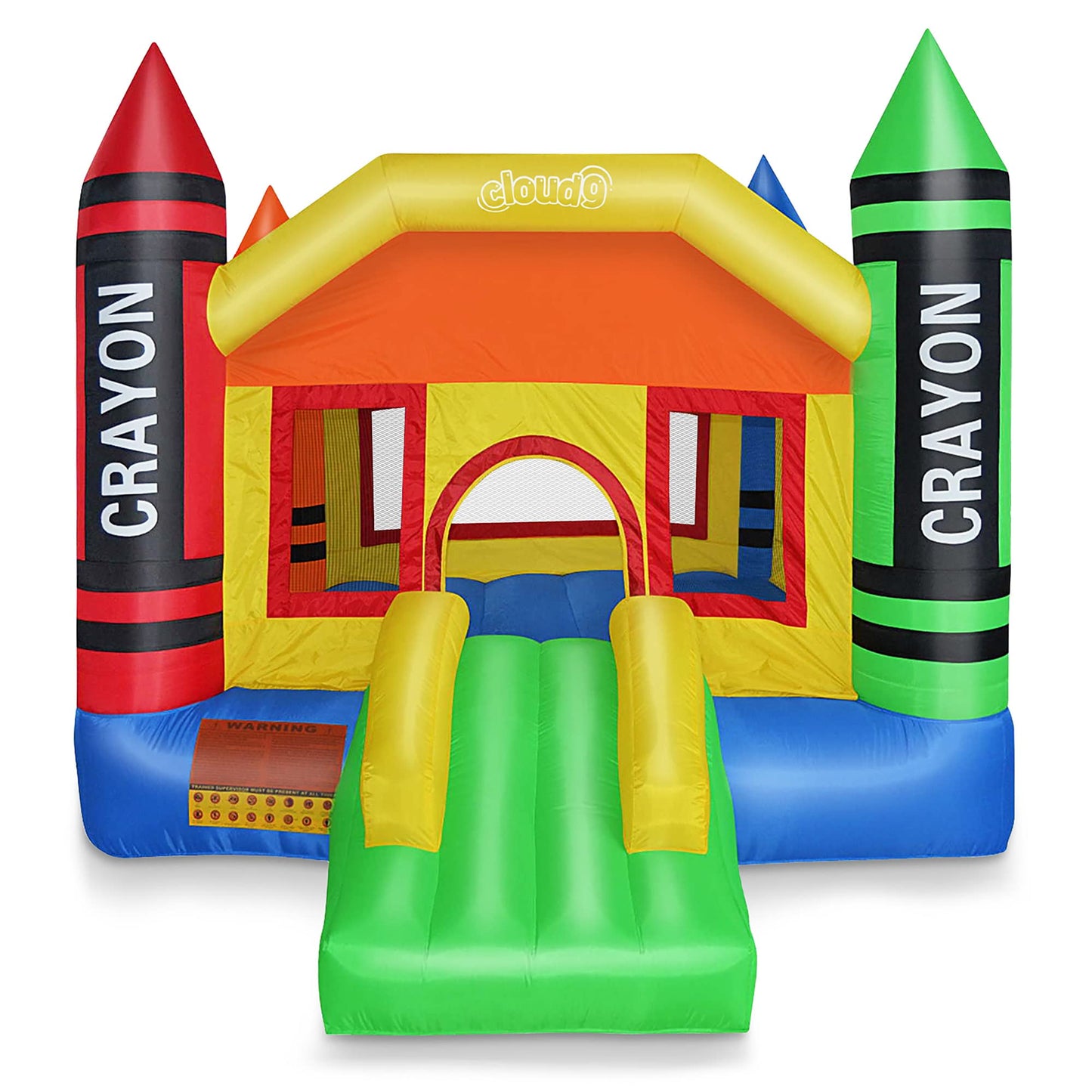 Cloud 9 Mighty Bounce House - Mini Crayon - Inflatable Kids Jumper with Blower