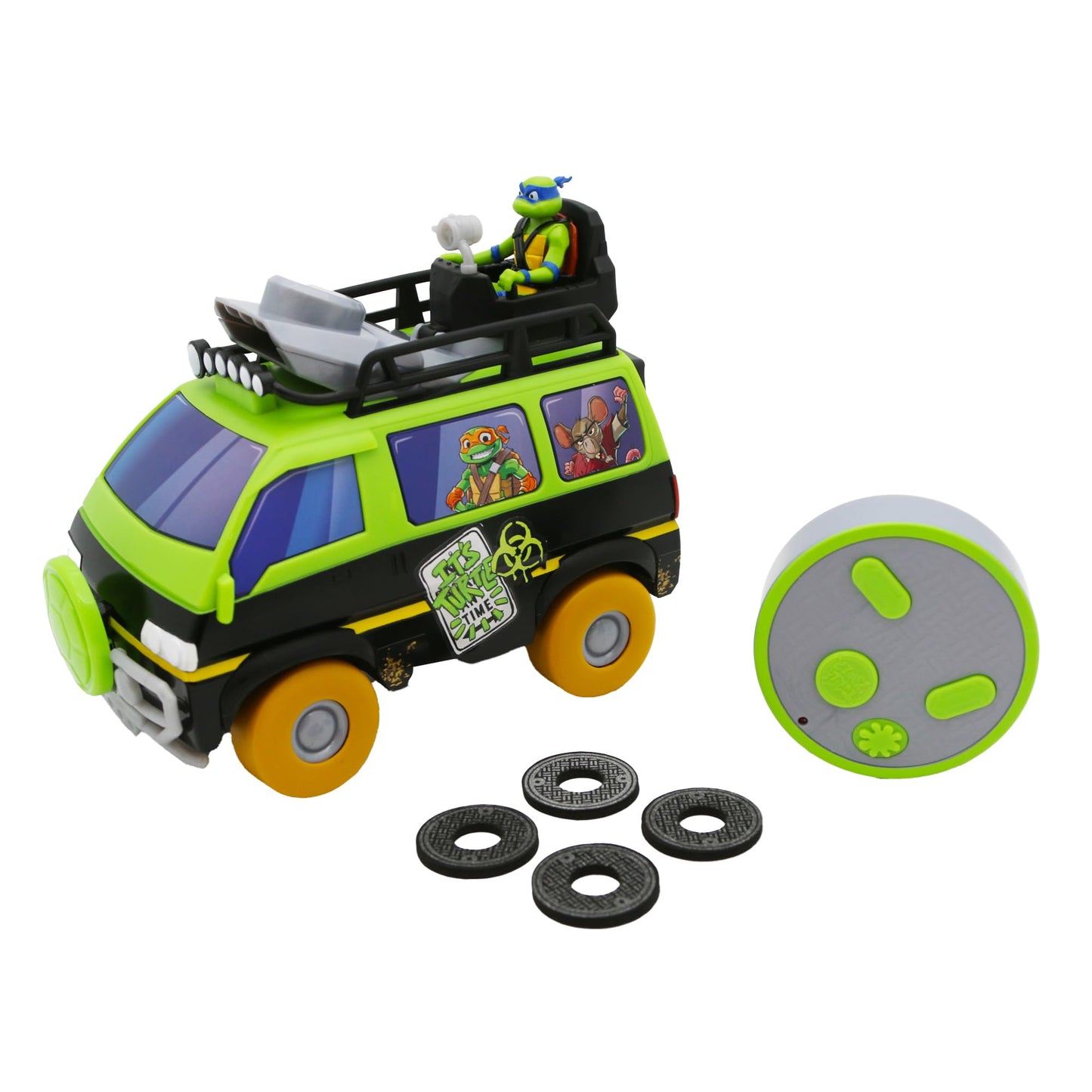 Teenage Mutant Ninja Turtles: Tales of The TMNT - Sewer Cap Striker RC Car | Full-Function Remote Control Vehicle | Launches 10 Foam Sewer Caps |