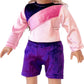 Little Gymnast - 2 Piece Outfit - Pink and Purple Gymnastic Leotard with Shorts - 18 inch Doll Clothes (Dolls not Included)