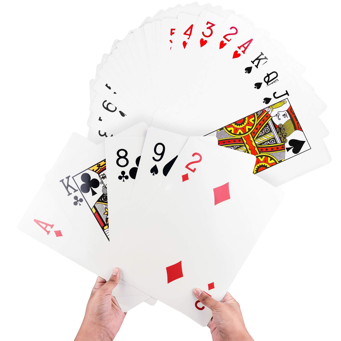 Super Z Outlet Giant Jumbo Deck of Big Playing Cards Fun Full Poker Game Set - Measures 8-1/4" x 11-3/4"