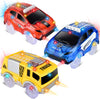 Track Cars Only Replacement Light Up Toy Cars with 5 Flashing LED Lights for Tracks Glow in the Dark, Flex Race Car Track Accessories Compatible