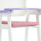 Olivia's Little World Little Princess Baby Dolls High Chair with Fixed Tray and Pink Polka Dot Cushion, White/Purple