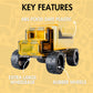 Learn & Grow Mega Movers - Jumbo Magnetic Tiles Construction Trucks X2 Dump Truck & Bulldozer Vehicles, Moveable Wheels - Durable STEM Toy, Kids Ages