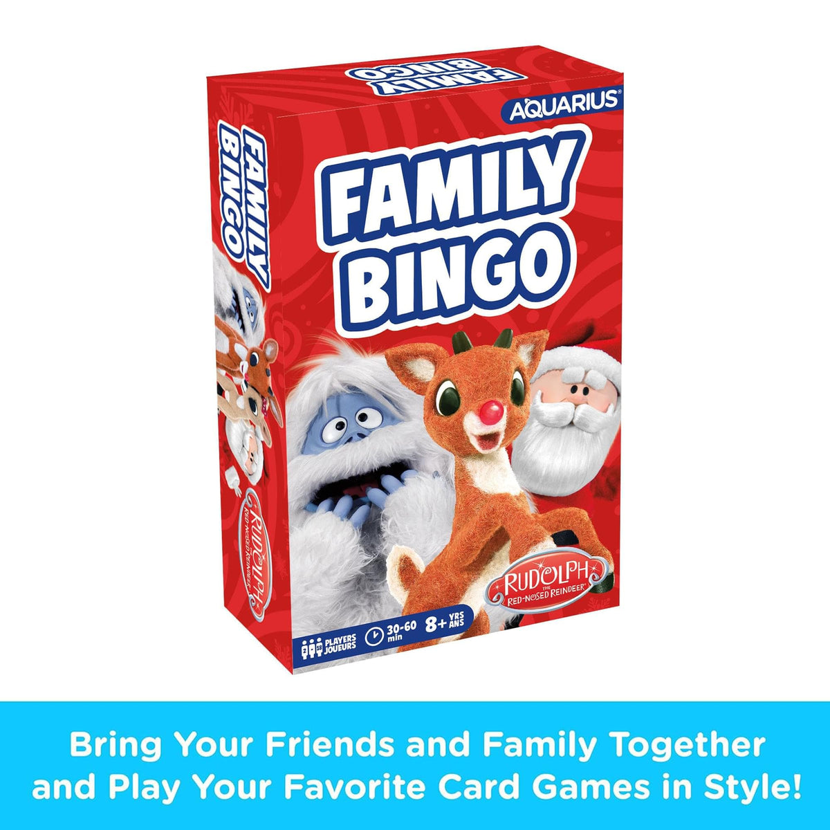 Aquarius Rudolph The Red-Nosed Reindeer Family Bingo - Officially Licensed Holiday Party Game Ages 8+, 2-18 Players - for Kids, Teens, and Adults