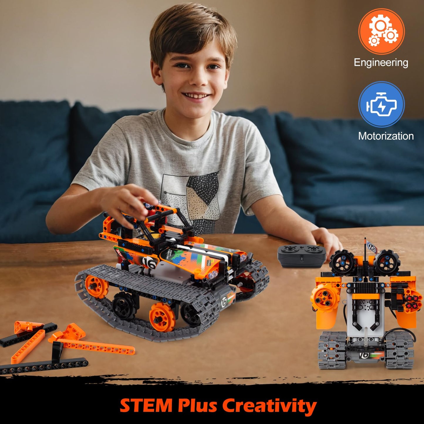 Building Toys STEM Robot Kit for Kids Ages 8-12, Remote Control Erector Sets Engineering Robotics Kits, Educational Birthday Gift for Boys & Girls 5-7