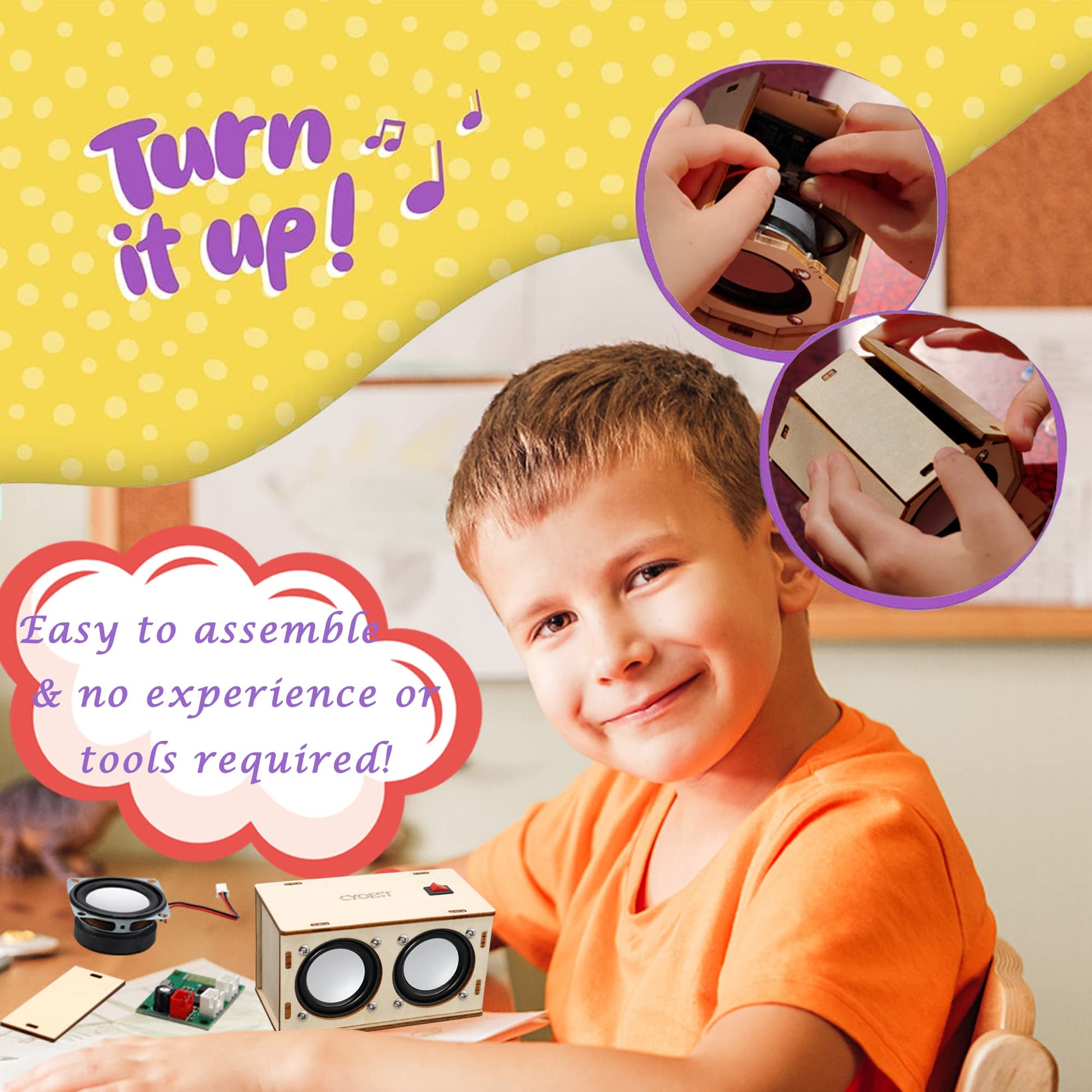 STEM Projects for Kids & Adults Build Your Own Bluetooth Speaker - Science Experiment Electronics Kit | Beginner's Starter DIY Set,STEM Gifts