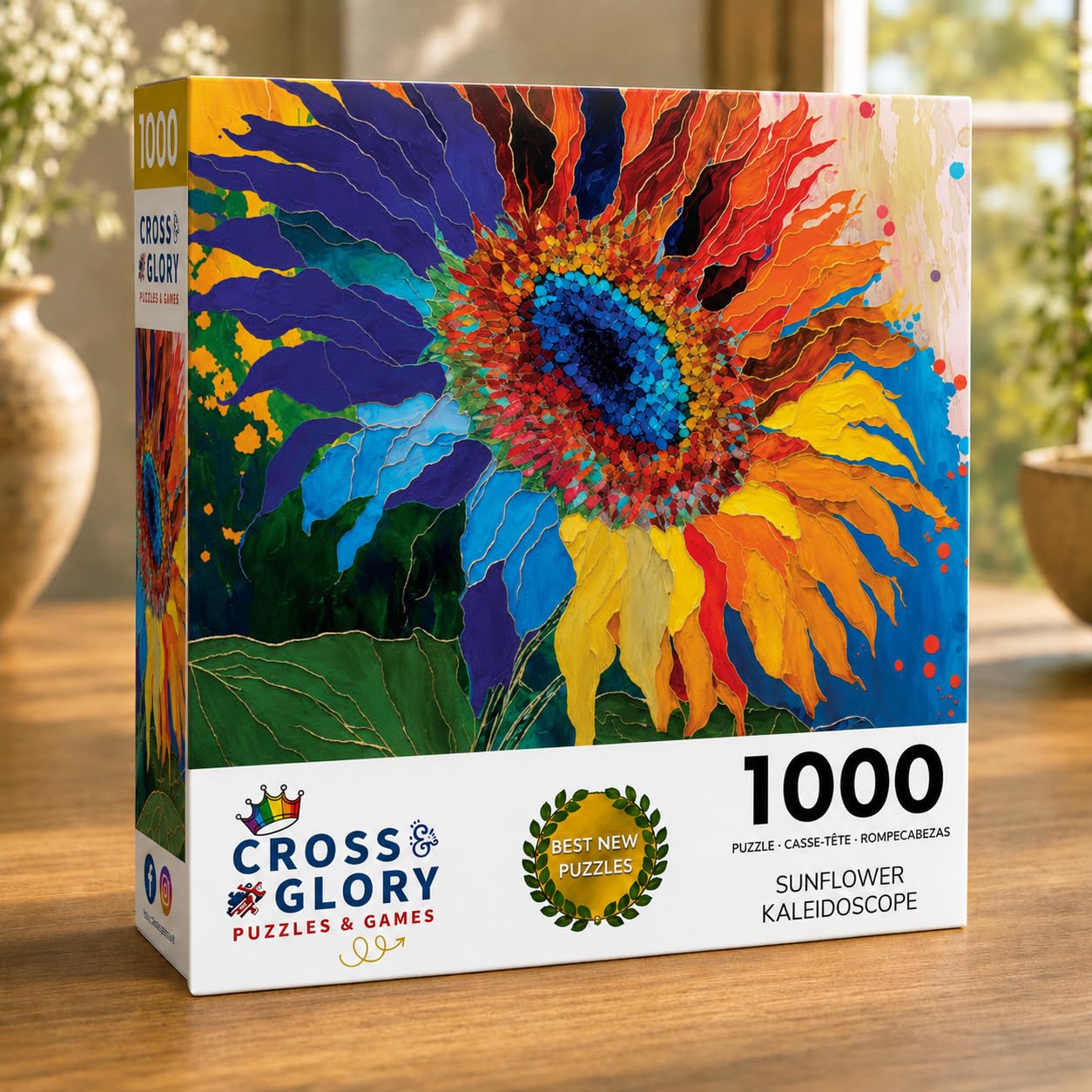 Cross & Glory | Jigsaw Puzzles for Adults | Sunflower Kaleidoscope
