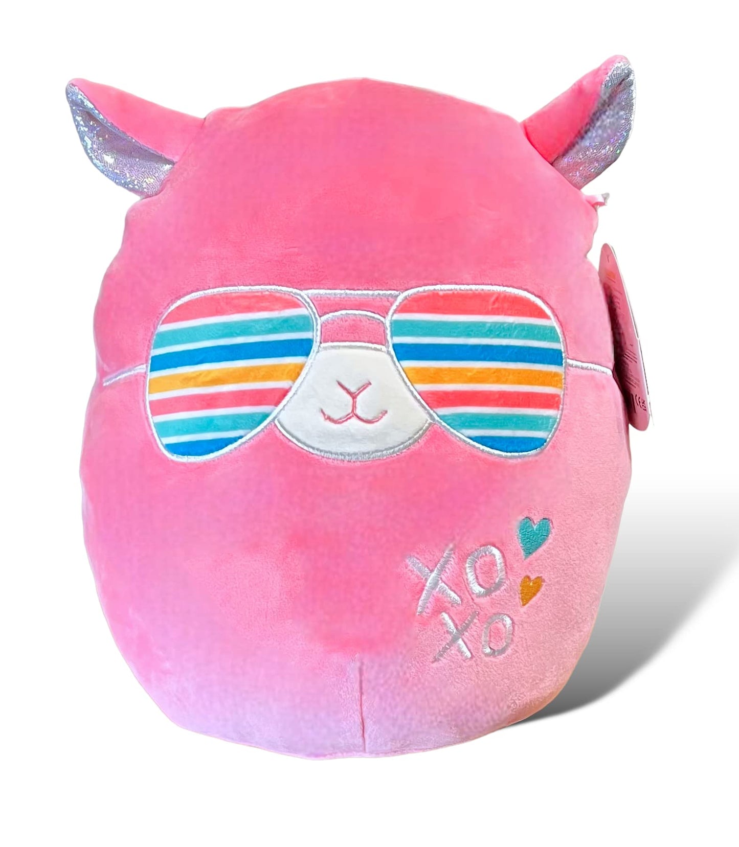 Squishmallows Official Kellytoy 11 Inch Pavlo LlamaHot Pink Llama with Aviator Glasses and XOXO On Belly Plush - 2023 Valentine’s Squad Stuffed Animal