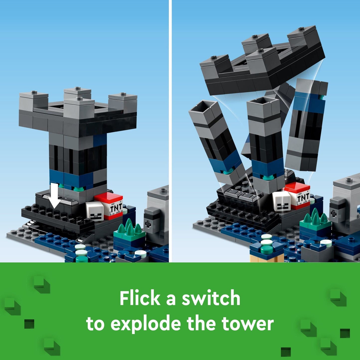 LEGO Minecraft The Deep Dark Battle Set, 21246 Biome Adventure Toy, Ancient City with Warden Figure, Exploding Tower & Treasure Chest, for Kids Ages 8
