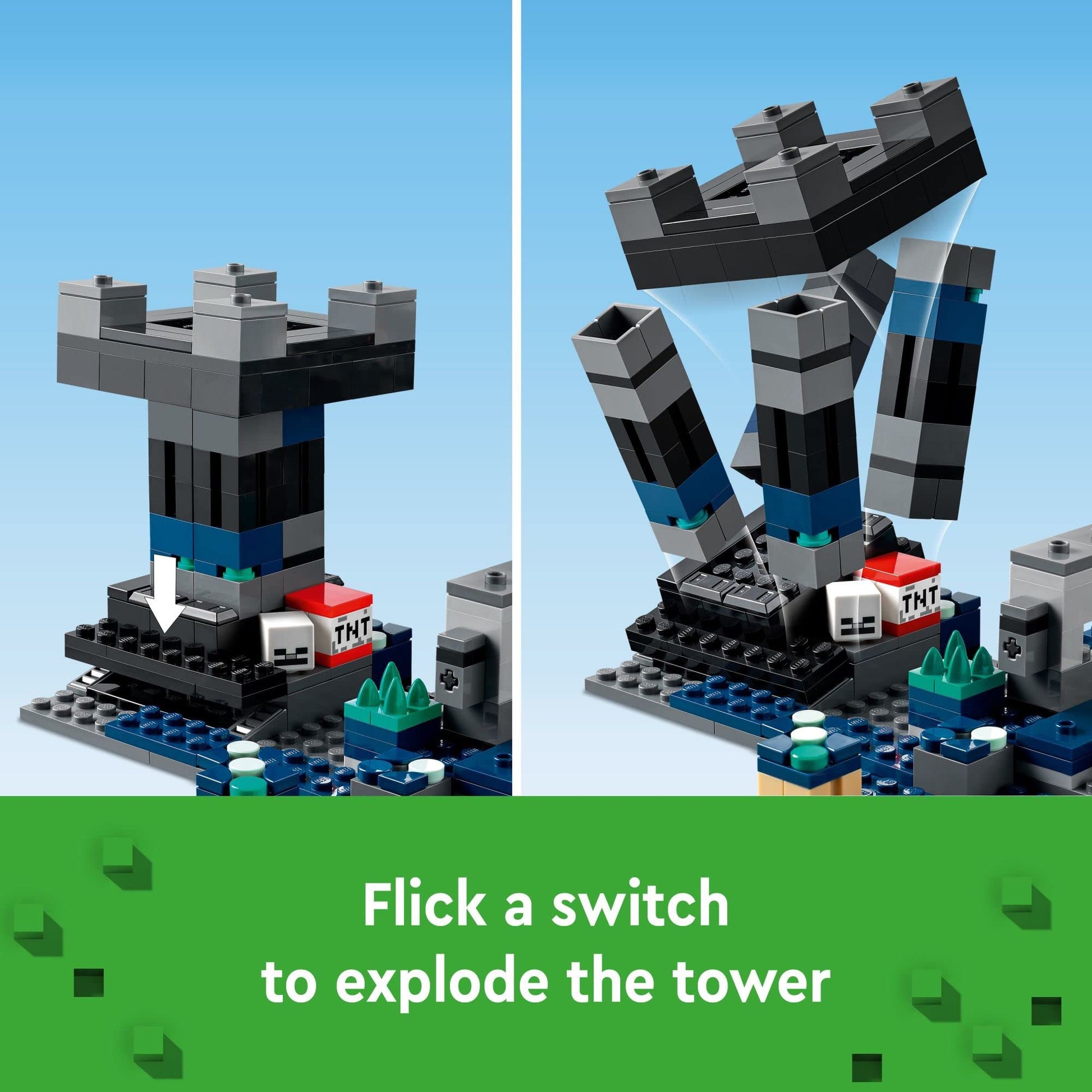 LEGO Minecraft The Deep Dark Battle Set, 21246 Biome Adventure Toy, Ancient City with Warden Figure, Exploding Tower & Treasure Chest, for Kids Ages 8