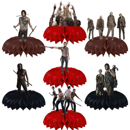 YACANNA The Walking Dead Birthday Party Supplies,The Walking Dead Birthday Party Supplies Honeycomb Centerpiece,8 Pcs The Walking Dead Party Supplies