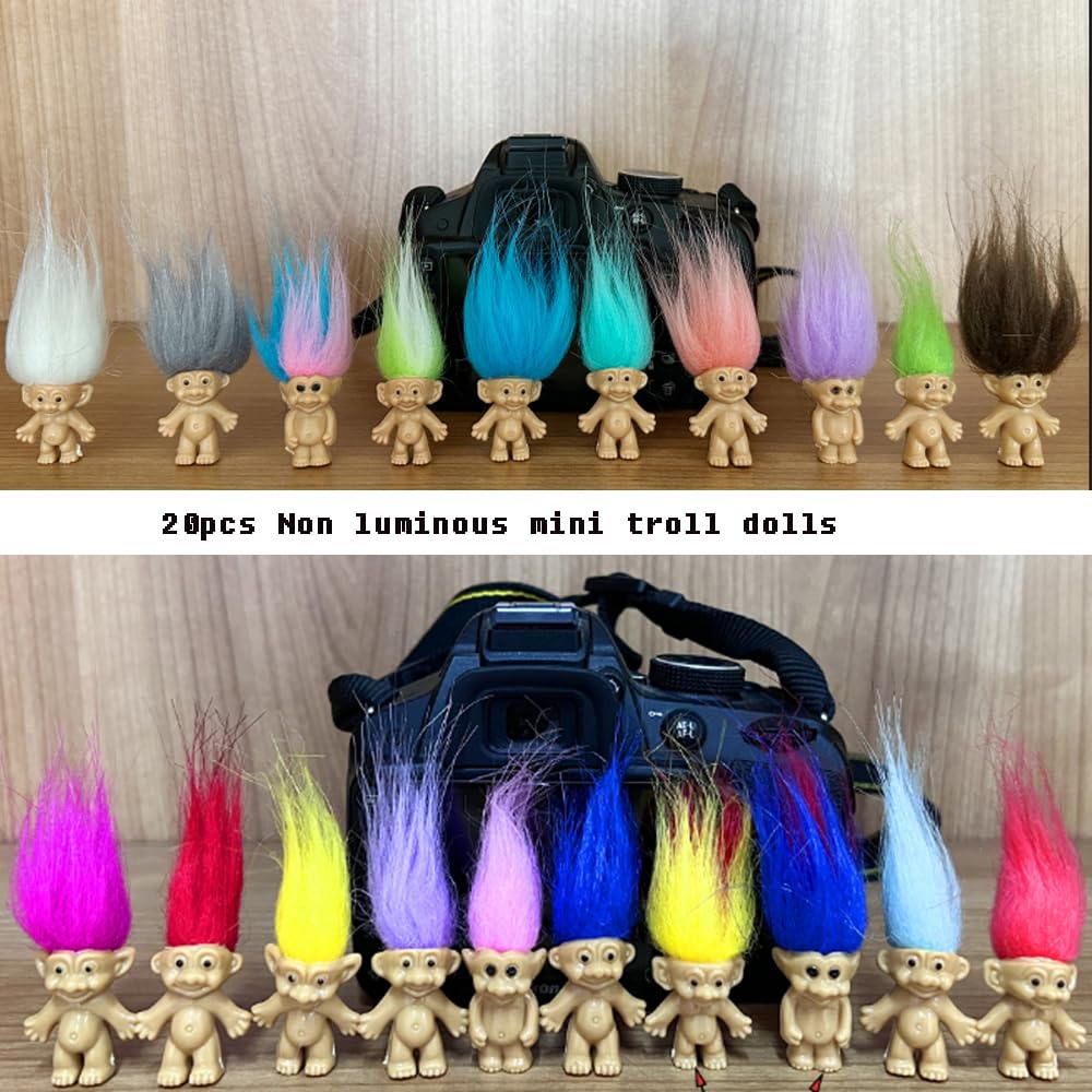 30pcs 1.2" Luminous Mini Troll Dolls Vintage Action Figures Troll Dolls