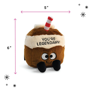 Punchkins Milk Carton Plushie - You're Legendairy Punny Milk Plush, Funny Food Plushie Gift for Kids