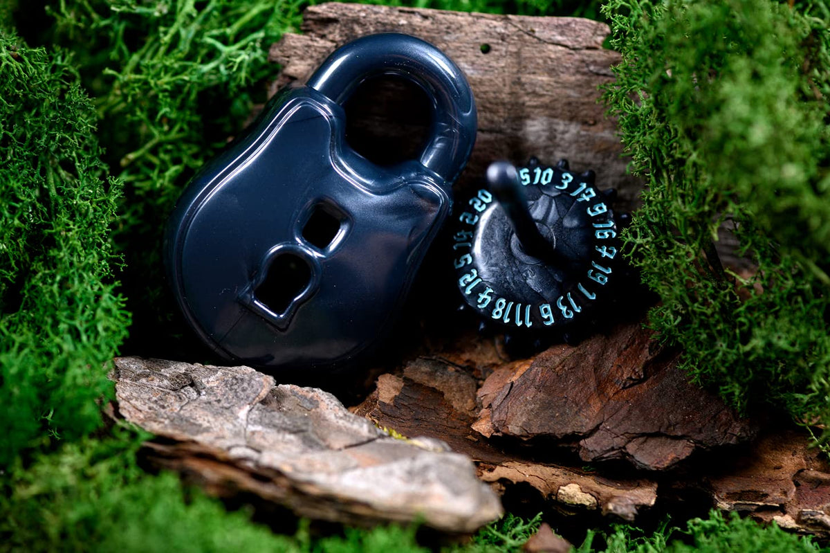 PolyHero Dice Rogue d20 Lock & Pick Set, Cold Iron, RPG Accessory.