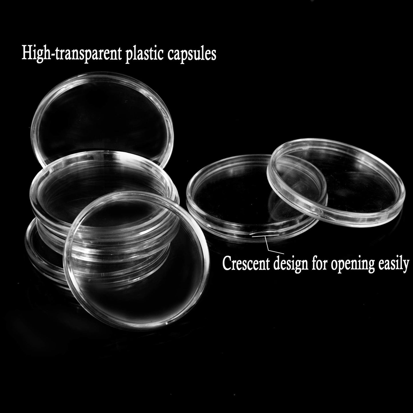 20 Sets Coin Capsules 46mm with 6 Sizes Foam Gaskets Coin Case Holder Protector for Coin Collection (Black Gaskets [20 PCS], [20/25/30/35/40/46MM])