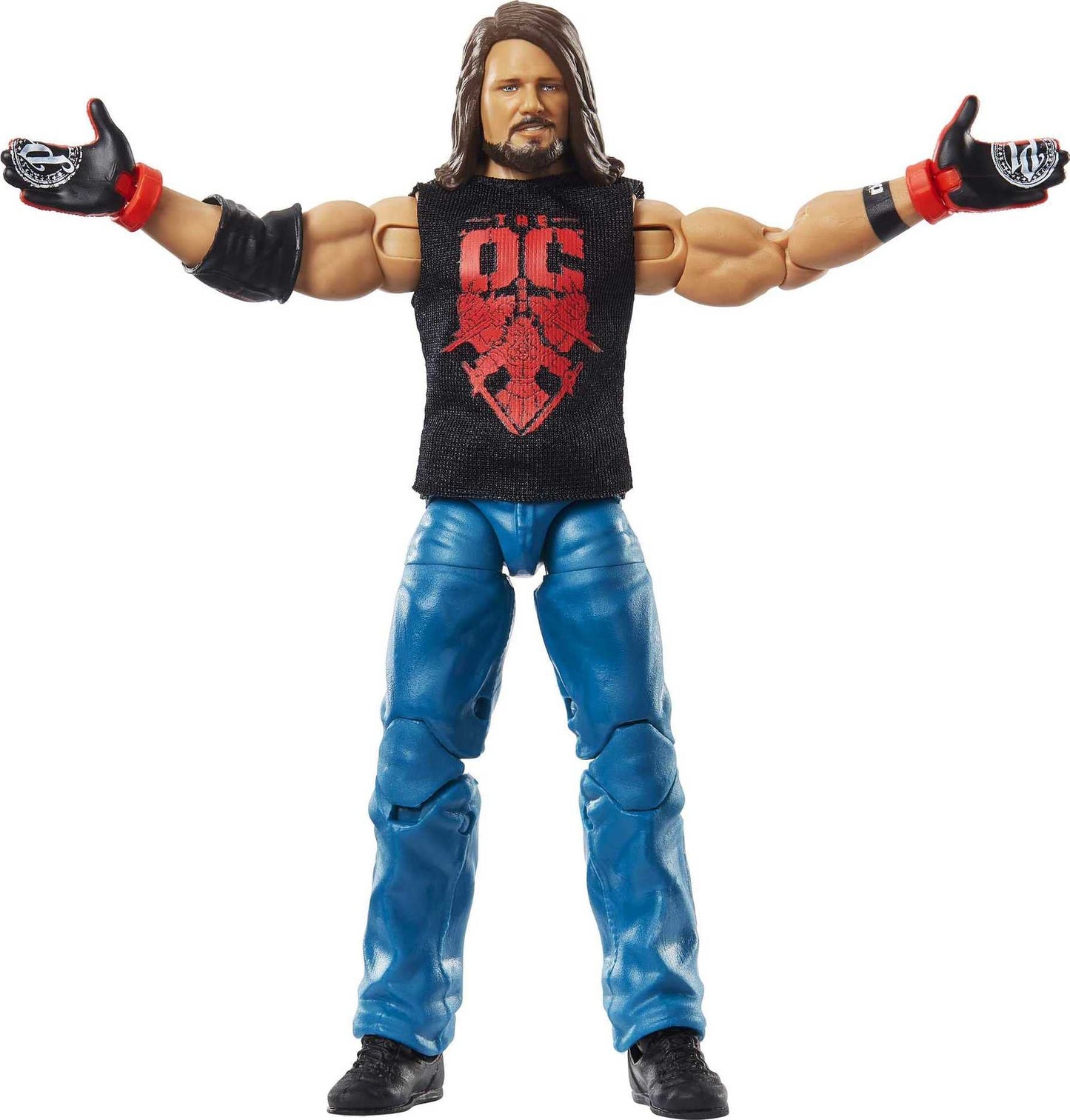 Mattel AJ Styles WrestleMania Elite Collection Action Figure with entrance shirt & Vince McMahon Build-A-Figure Pieces, 6-in / 15.24-cm Posable