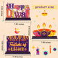3 Pack Diwali Table Decorations Deepawali Wooden Centerpieces Happy Diwali Wooden Sign for Traditional Indian Hindu Festival of Lights Party Supplies