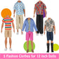 ZTWEDEN 33Pcs Doll Clothes and Accessories for 12 Inch Boy and GirlDoll, Includes 20 Wear Clothes Shirt Jeans Suit and Wedding Dresses, Glasses