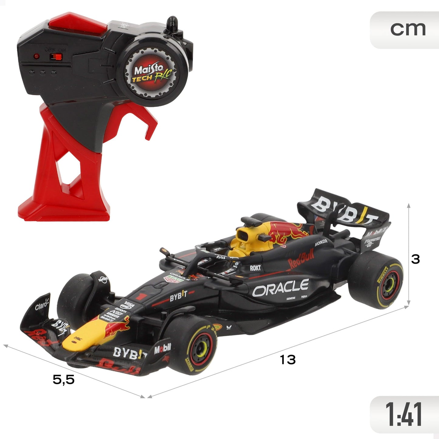 Maisto Tech R/C 1:41 2024 DC Oracle Red Bull RB20 Car w/Track, Verstappen #1