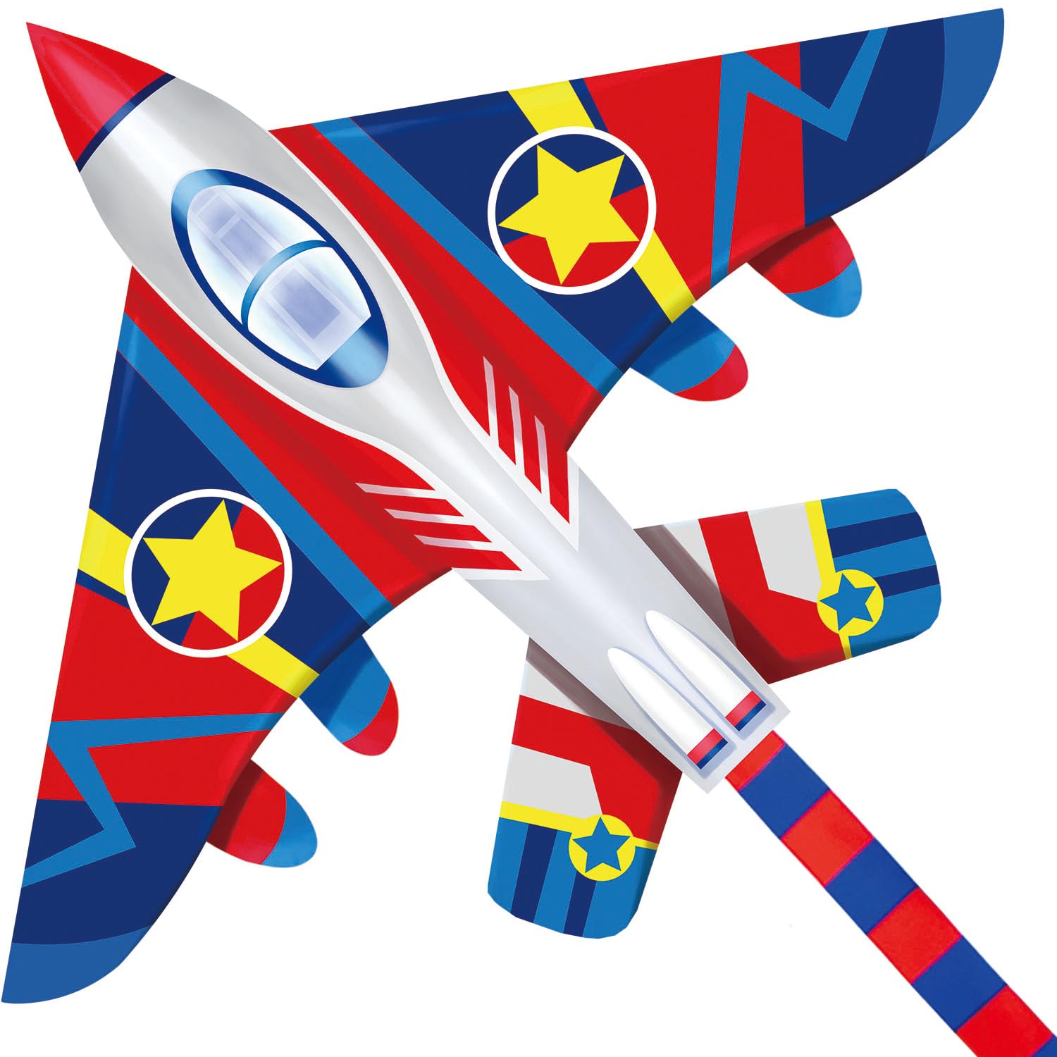 HONBO 58" Fighter Plane Kites for Kids Easy to Fly, Kites for Adults, with Kite Reel and 200ft String, Beginner Kite for Beach Trip