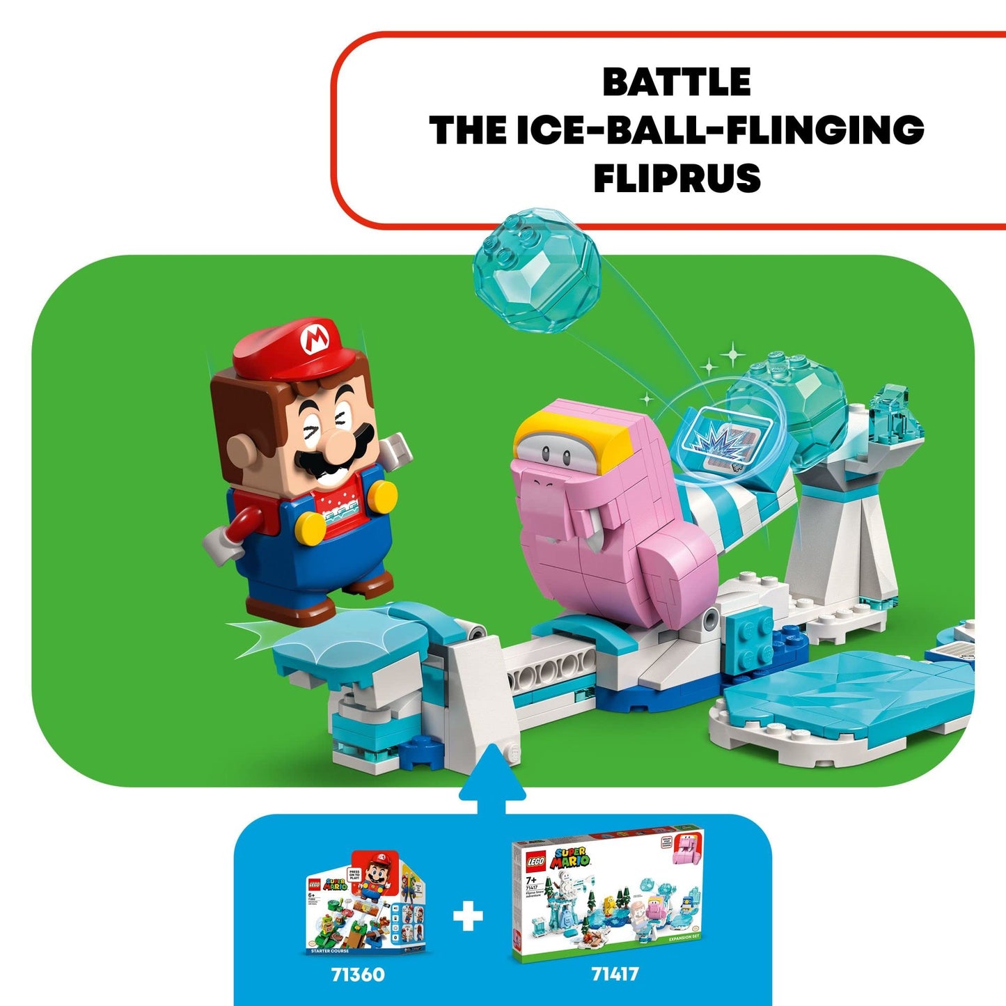 Lego Super Mario Fliprus Snow Adventure Expansion Set 71417, Toy for Kids to Combine with Starter Course, with Freezie and Baby Penguin Figures,