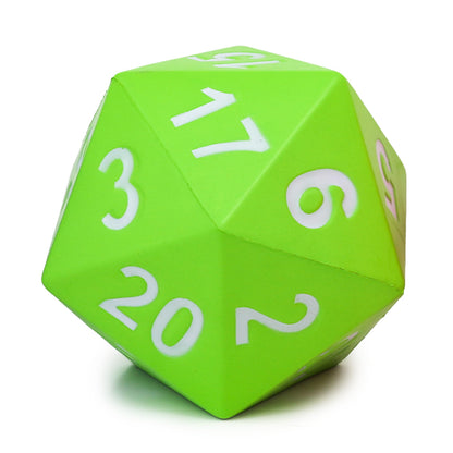 KESS Giant D20 Foam Dice - Green 5" Oversized 20-Sided RPG Tabletop Die
