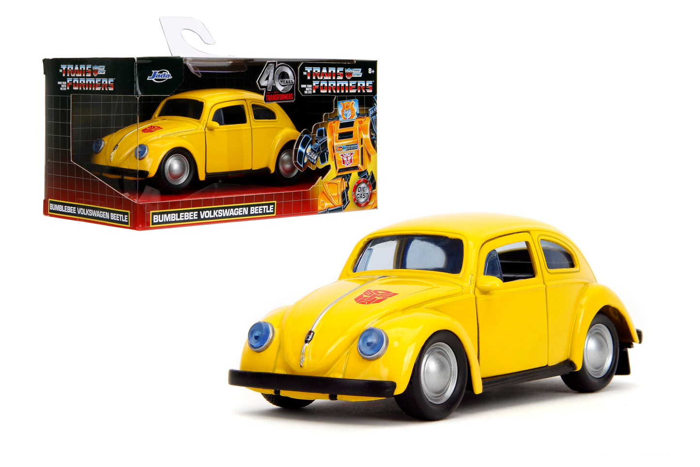Jada Transformers 1:32 G1 Bumblebee Volkswagen Beetle Die-Cast Car, Toys for Kids and Adults