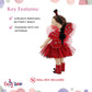 Emily Rose 18 Inch Doll Clothes 5-PC Magical Red & Black Lady Bug Onesie Tutu Halloween Costume for 18" Dolls - Accessories Gift Set - Removable Wings