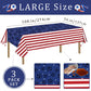 Bzhouyy Soccer Party Tablecloth 3 Pack, 54 x 108 Inch American Flag Themed Disposable Plastic Table Covers, Waterproof Spill Proof Tablecloths
