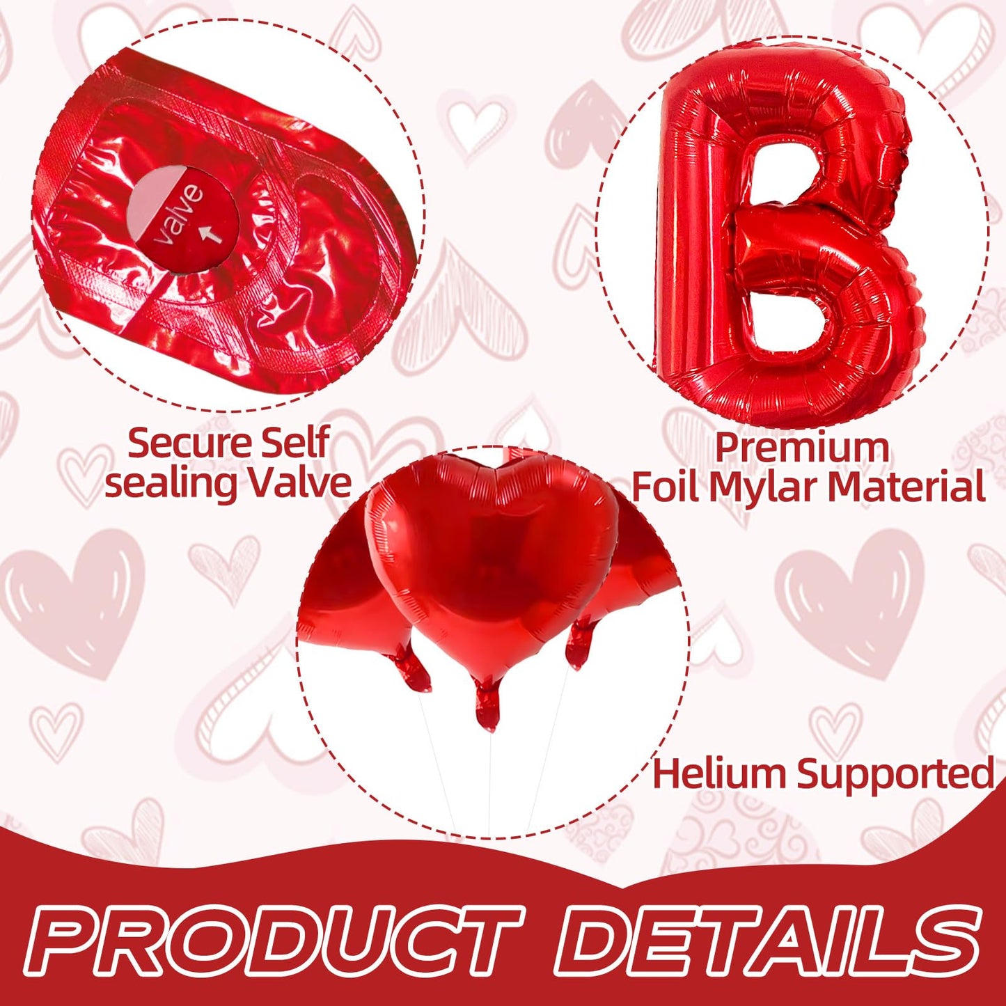 16 Inches Red 'WILL YOU BE MY GIRLFRIEND' Proposal Letter Balloons with Heart-Shaped Foil Balloons and Rose Petals for Romantic Special Night
