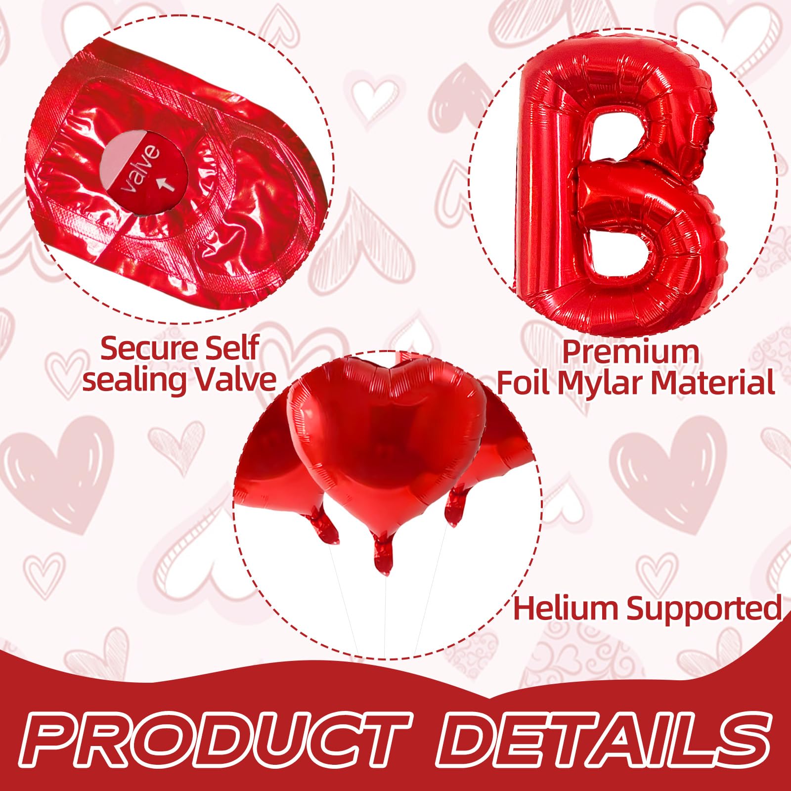 16 Inches Red 'WILL YOU BE MY GIRLFRIEND' Proposal Letter Balloons with Heart-Shaped Foil Balloons and Rose Petals for Romantic Special Night