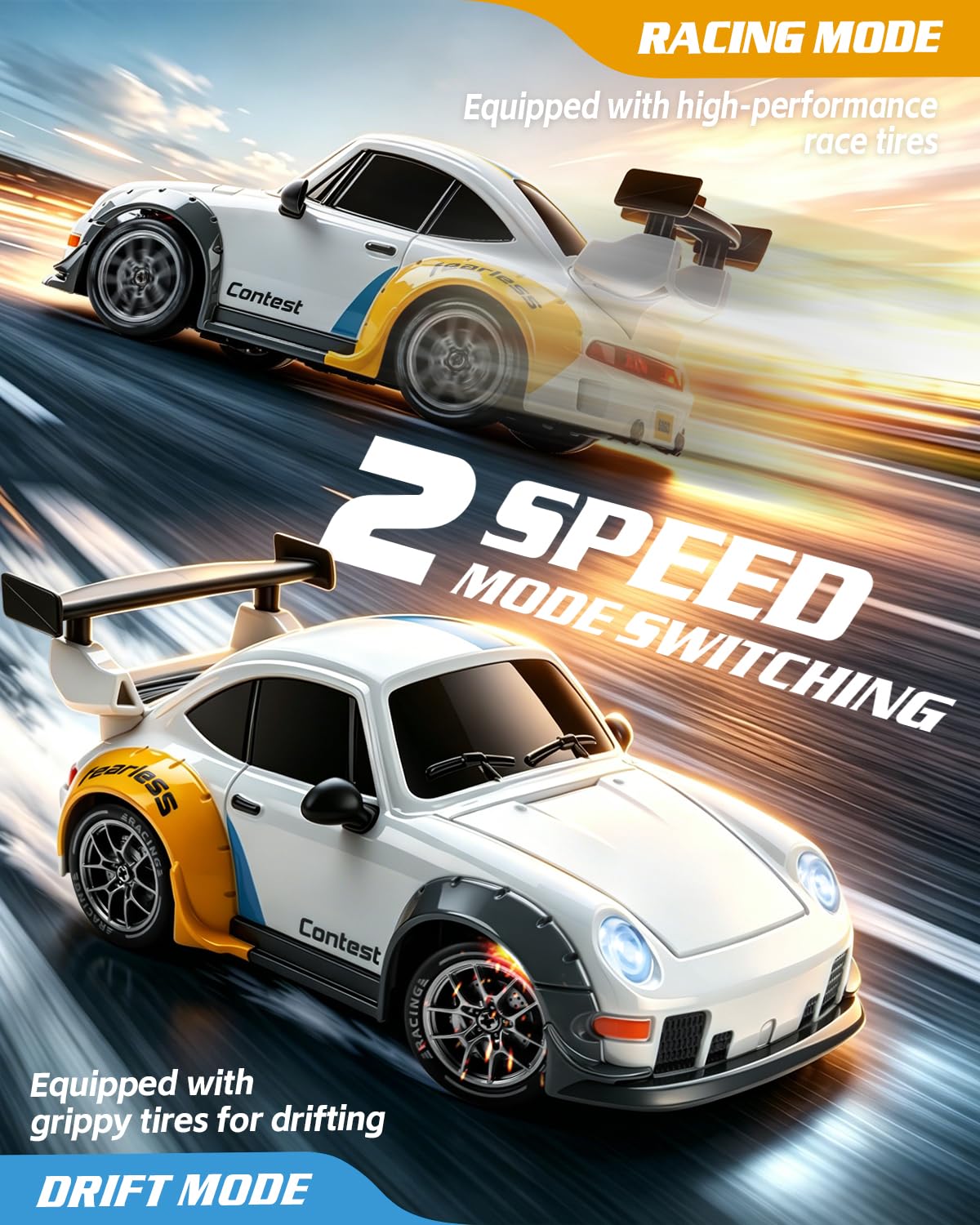 Nowzeth RC Drift Car, White 1/24 Remote Control Drift Car for Adults Kids