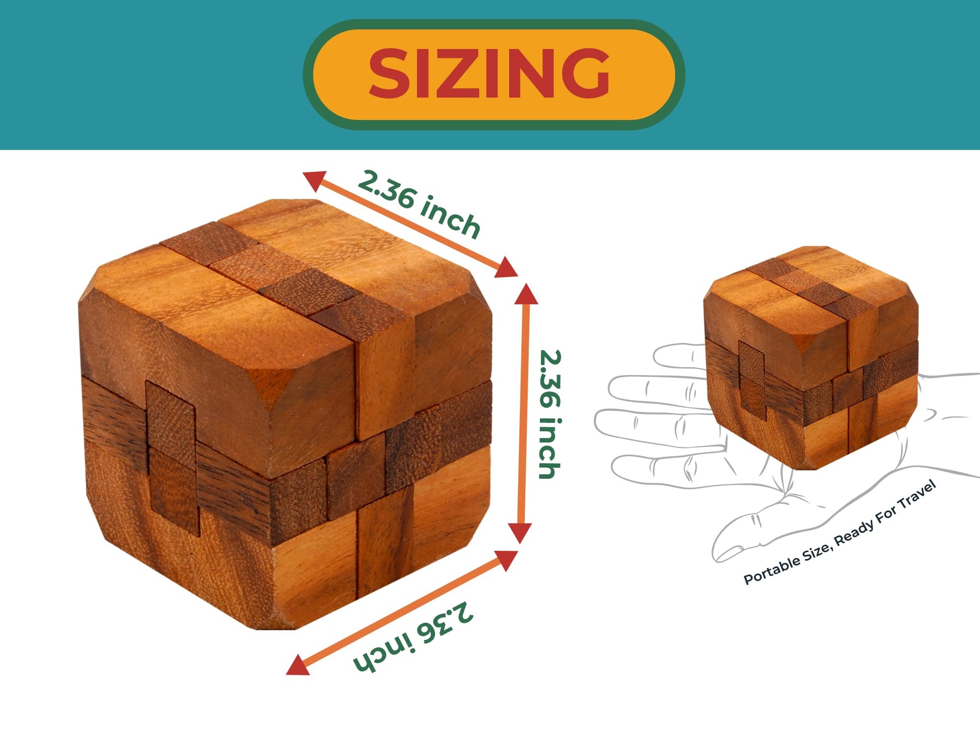 BSIRI Games Gifts and Brain Teaser Puzzles for Adults Classic Diamond Cube Puzzle Wooden 3D Puzzle Games to Challenge Mind for Fun and Educational