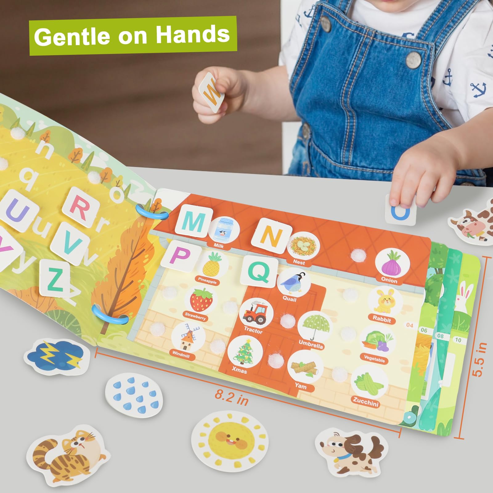 KUANGO Preschool Busy Book for Toddlers 3-5, 3 Pack Learning Activities, Educational Sensory Toys, Autism Learning Material, Back to School, Birthdays