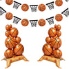 Big Basketball Foil Balloons Self Standing 3.5 ft with Field Base for Birthday Themed Decoration for Party Senior Nights Sports Supplies Decor