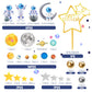 34 PCS Space Cake Toppers Outer Astronaut Figurines Planet Satellite Balls and Stars for Space Theme Birthday Supplies (Planet)