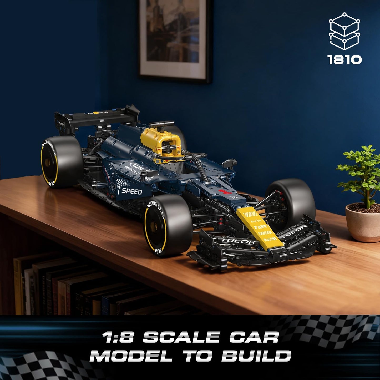 Mould King 13207 Racing Car Building Set, Collectible Set for Adults, Display Model for Home or Office Décor(1810 Pieces, Static Version)