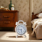 1Pcs Silver 1/12 Miniature Alarm Clock Dollhouse Decoration Accessories,Miniature Dollhouse Accessories (0.4x0.2x0.6 inch)