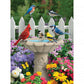 Bits and Pieces - 500 Piece Jigsaw Puzzle for Adults - Summer Garden Friends - Bird Bath Flower Fence Yard Outdoor Animal Jigsaw Puzzle by Artist Alan