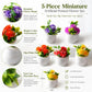 5Pcs Miniature Dollhouse Flowers, Artificial Potted Plants, Fairy Garden Decor for Home, Office, Wedding Centerpiece Decoration