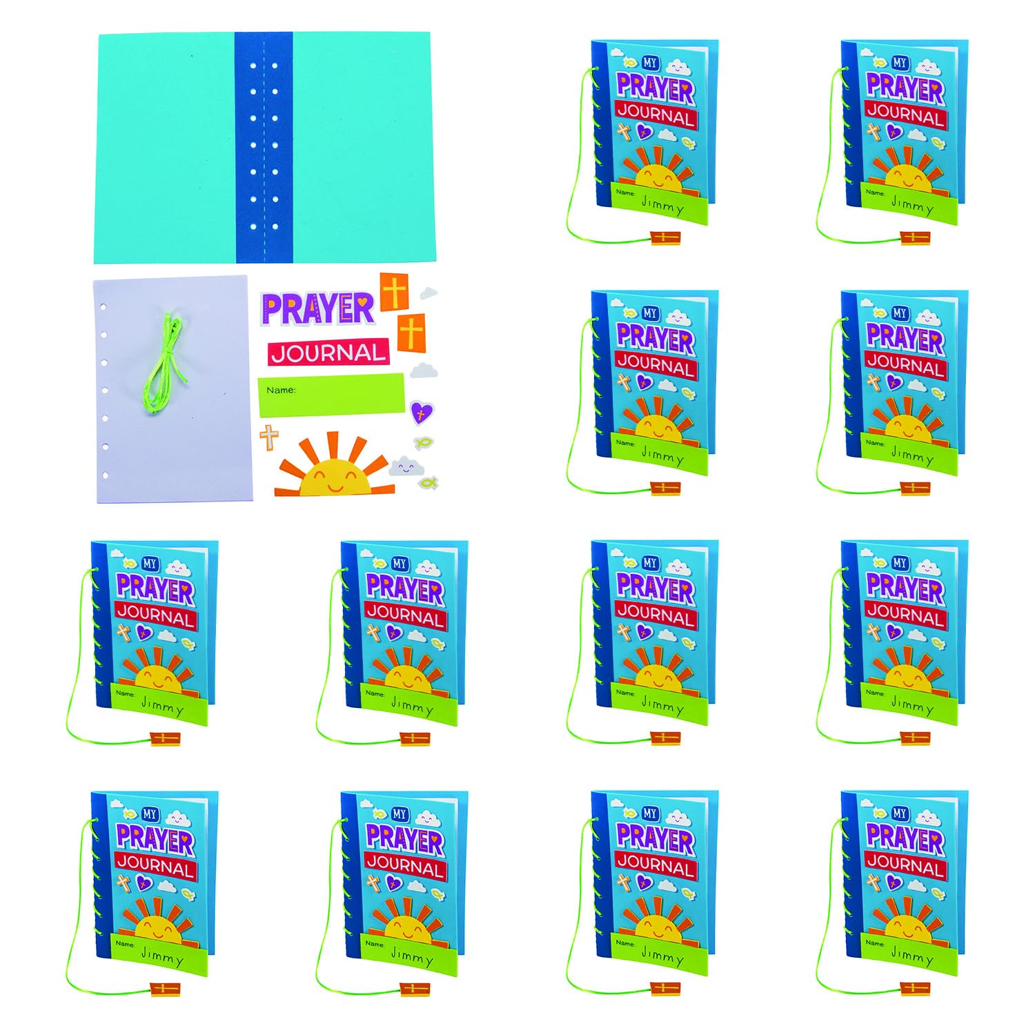 Fun Express Prayer Journal Craft Kit for Kids - DIY Journaling Supplies & Arts and Crafts for Kids Ages 8-12 | Sunday School Crafts & Bible Crafts |