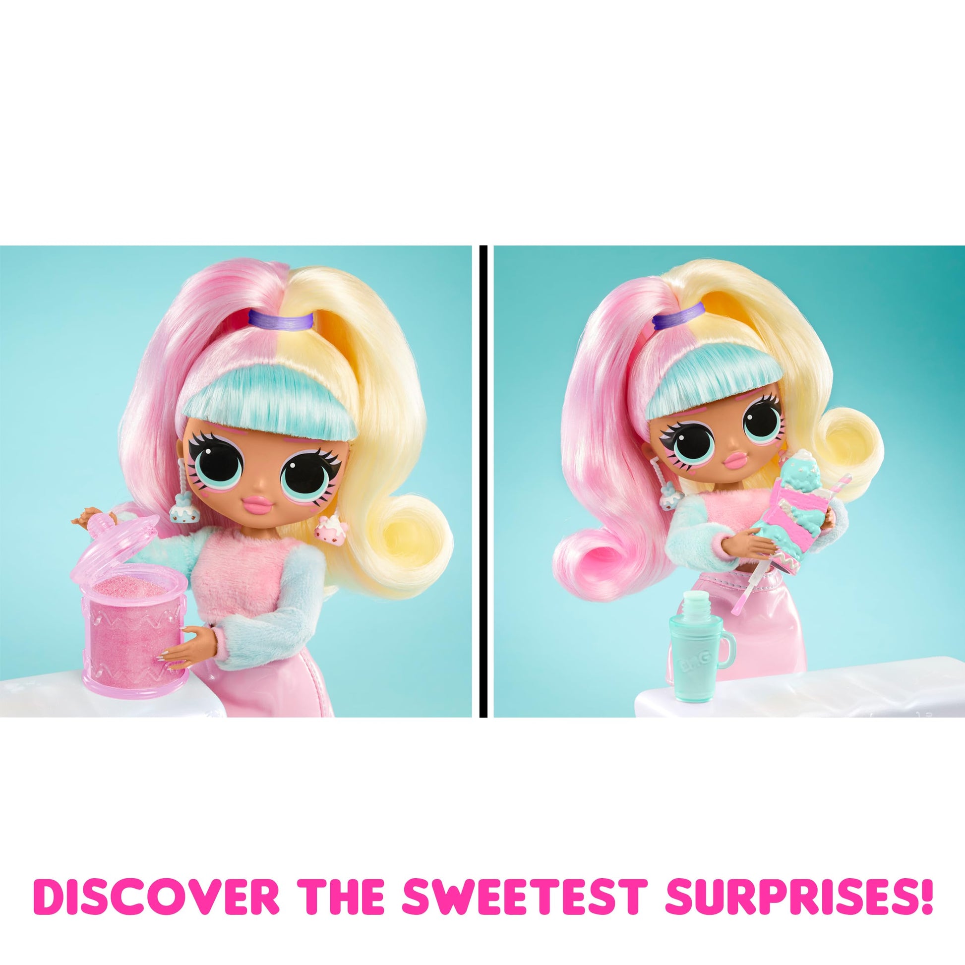 LOL Surprise OMG Sweet Nails - Candylicious Sprinkles Shop with 15 Surprises, Including Real Nail Polish, Press On Nails, Sticker Sheets, Glitter, 1