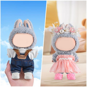 Elegant Doll Clothing for Labubu Acessories, Premium Doll Outfits for 4-7In Dolls, Optimal for Dolls Dressing Up(Blue Denim Overall, No Shoes