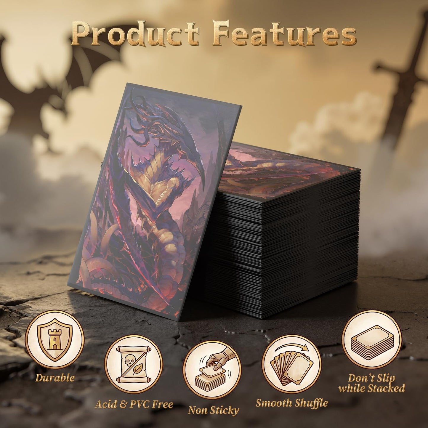 FUNinEDH MTG Card Sleeves - Sliver - 100 CT EDH Commander Sleeves for Magic the Gathering