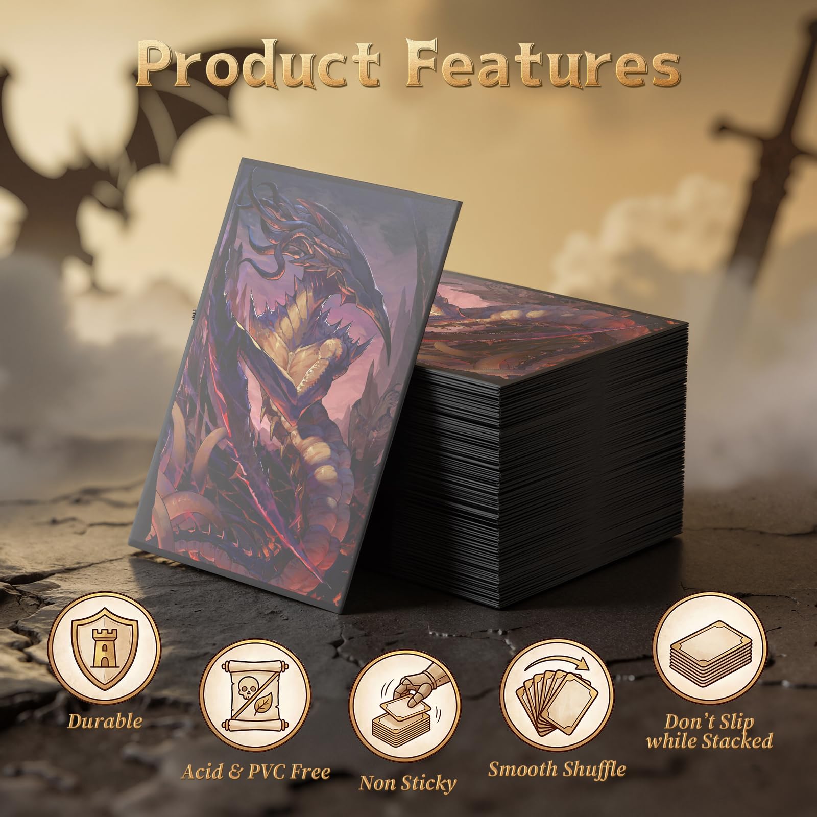 FUNinEDH MTG Card Sleeves - Sliver - 100 CT EDH Commander Sleeves for Magic the Gathering