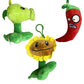 BASHERISE 3 PCS PVZ Plant Plush Zombies Keychain Sets Toys Stuffed Soft PVZ Figure Doll Sunflower, Green Pea, Red Pepper Pendant, Great Gift