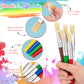 Paint Brushes for Kids, 10 Pcs Big Washable Chubby Toddler Paint Brushes, Easy to Clean & Grip Round and Flat Preschool Paint Brushes with No Shed